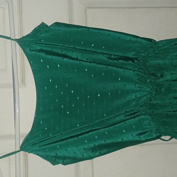 Emerald diamond vintage cowlneck midi dress size 3 made in Italy - Picture 4 of 6
